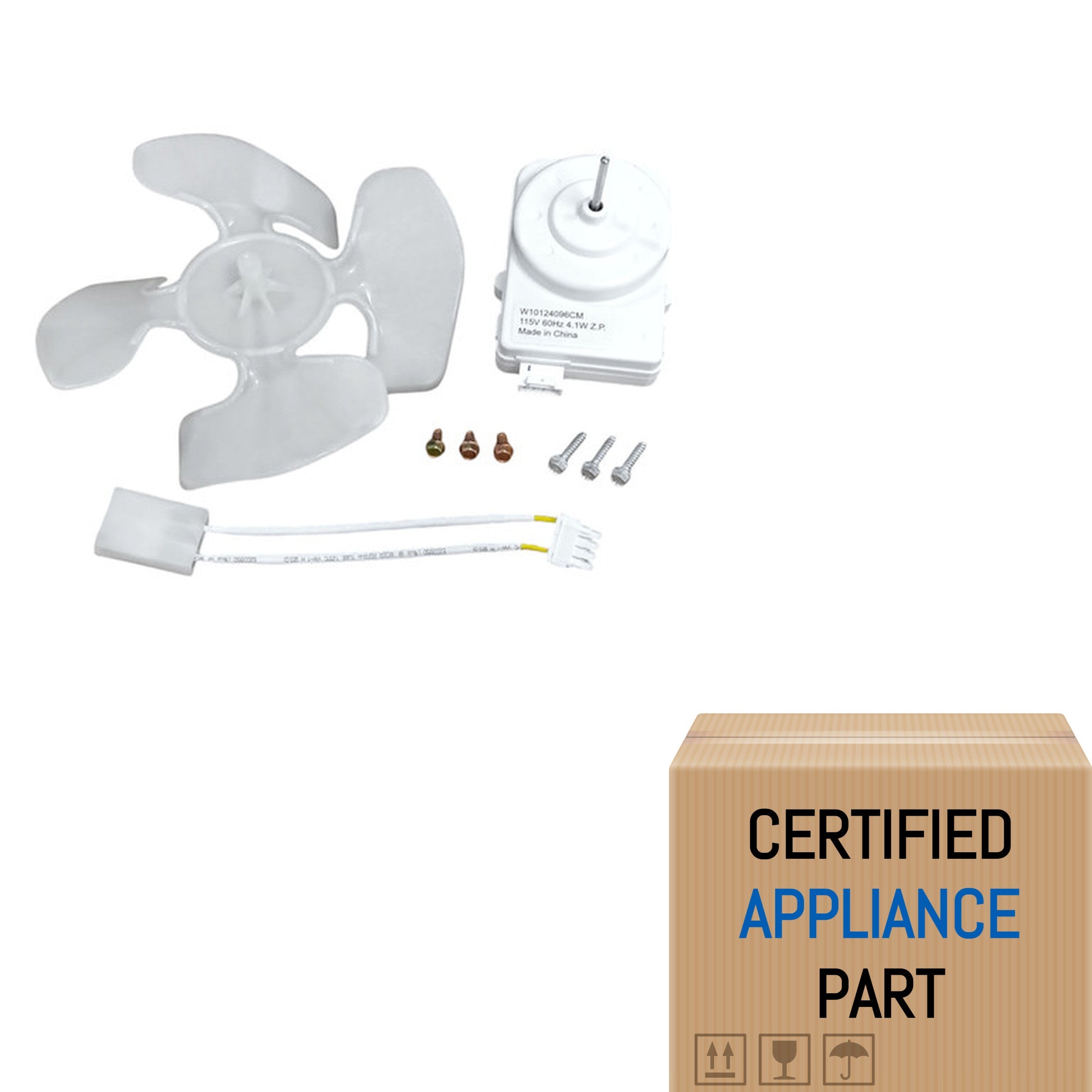 A6 Part W10124096 Refrigerator Condenser Motor and Blade Kit for Jenn-Air