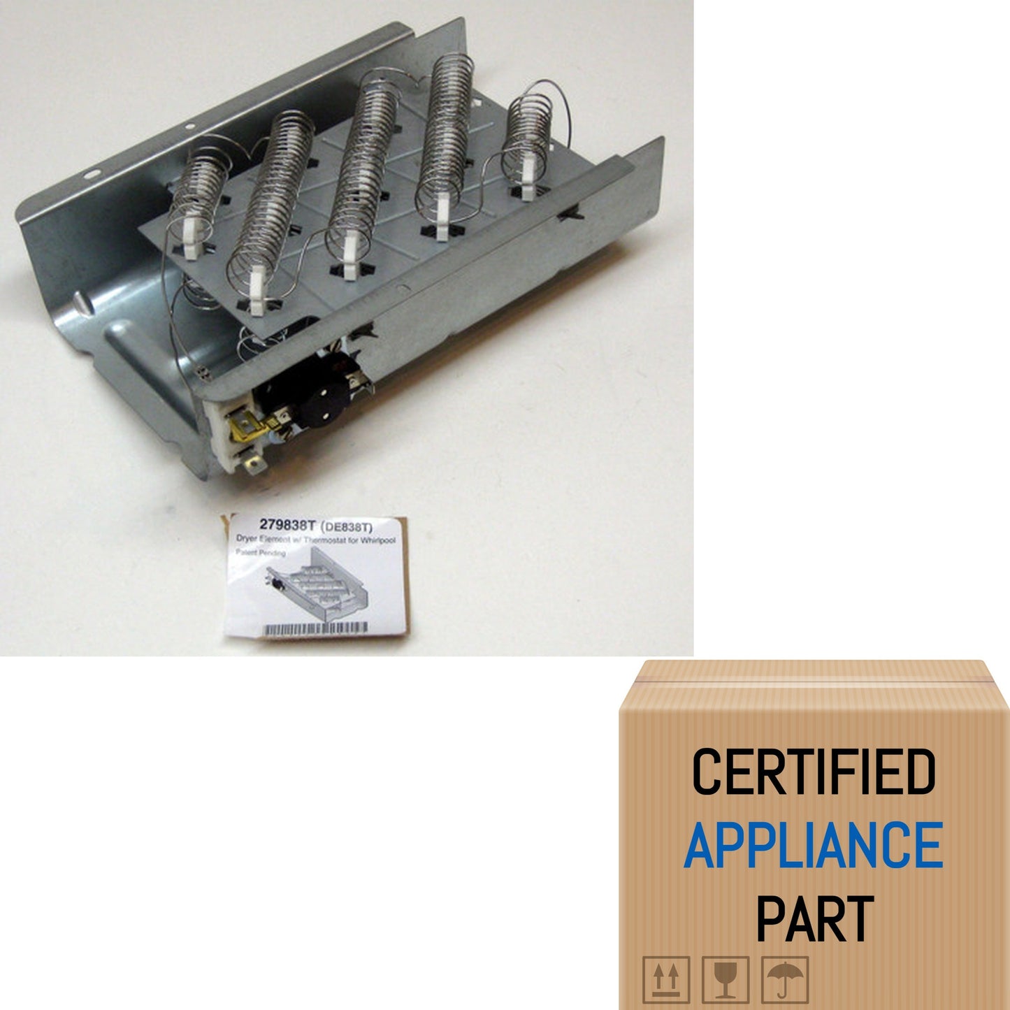 A10 Dryer Heater Heating Element for KitchenAid Kenmore 279838 with Thermostat 3