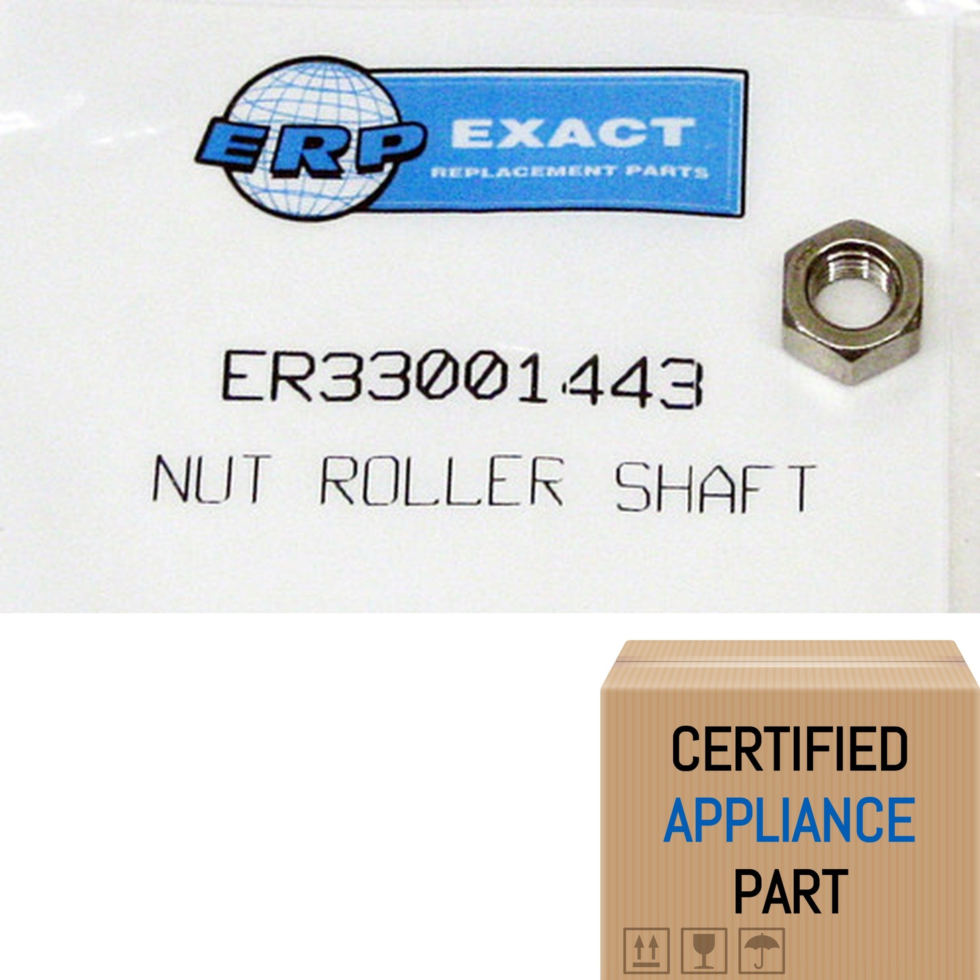 A3 Exact 33001443 Clothes Dryer Hex Nut, Roller Shaft for KitchenAid WP33001443